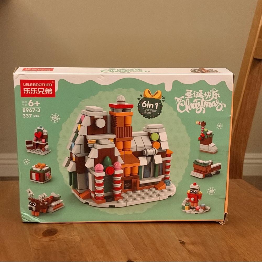 Christmas Gingerbread House Building Set (337 pcs, 6-in-1 Holiday Series)